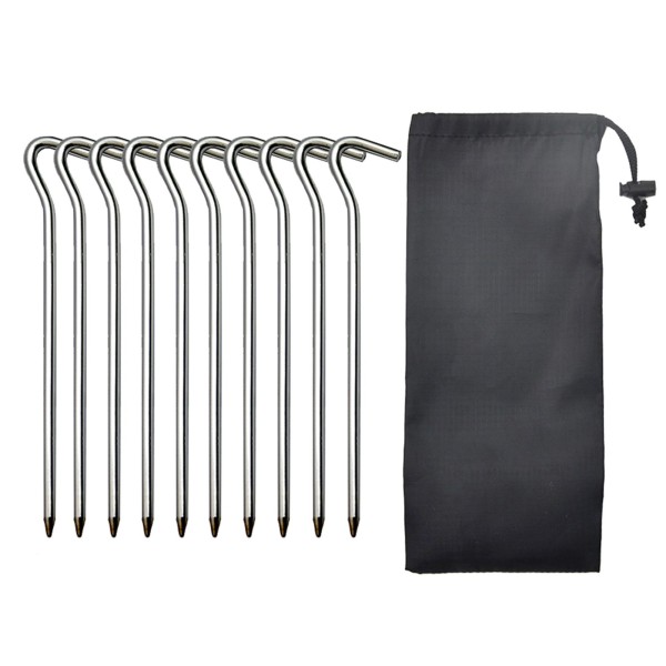 10Pcs 180mm Aluminium Alloy Outdoor Nail with Hook Design for Camping Tent Peg Stakes