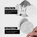 Reusable Half Facepiece Respirator Dustproof Face Cover with Replaceable and Reusable Filter Cotton for Painting Decorating