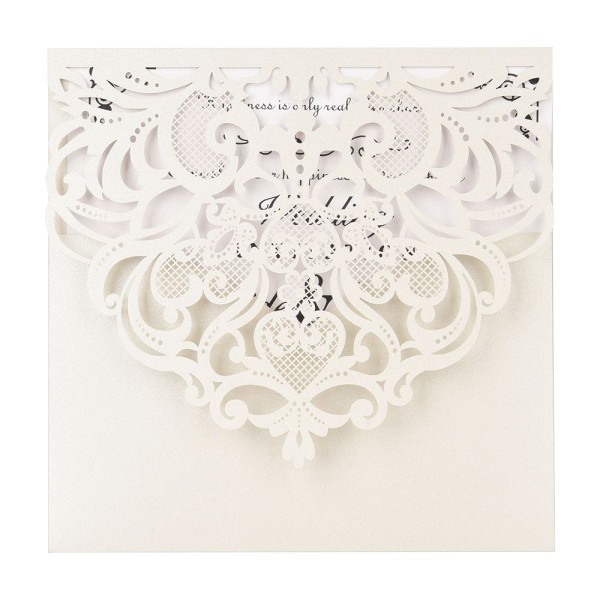20Pcs Pearl Paper Laser Cut Wedding Invitation Cards Greeting Card Kits Event Party Supplies with Blank Inner Sheet