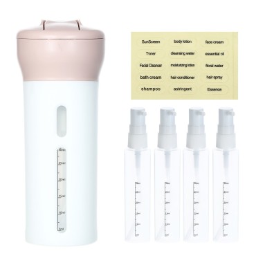 Travel Bottles Set 4-In-1 Organized Leak Proof Travel Size Toiletries Refillable Travel Dispenser Lotion Shampoo Gel Travel Dispenser Containers for Toiletries Travel Supplies