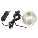 Fairy Lights 393in 100 LEDs String Lights USB IP65 Waterproof Warm White for Xmas,Wedding,Indoor/Outdoor-Silver Wire