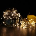 Fairy Lights 393in 100 LEDs String Lights USB IP65 Waterproof Warm White for Xmas,Wedding,Indoor/Outdoor-Silver Wire