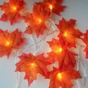 4.92ft 10LEDs Christmas Fairy String Lights Halloween Maple Leaf Shaped Decorative Hanging Lights Warm White Bulbs Copper Wire Lights Waterproof Garden Patio Landscape Backyard Lighting for Wedding Party Outdoor