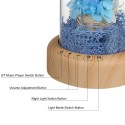 Multifunctional Flower Lamp Rechargeable BT Speaker Music Player Wishing Bottle Preserved Rose in Glass Dome Nightlight Forever Flower Desk Lamp New Year Valentine Mother's Day Birthday Gift for Family Friends Schoolmates