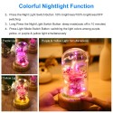 Multifunctional Flower Lamp Rechargeable BT Speaker Music Player Wishing Bottle Preserved Rose in Glass Dome Nightlight Forever Flower Desk Lamp New Year Valentine Mother's Day Birthday Gift for Family Friends Schoolmates