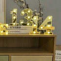 Gold Electroplated Number Lamp Warm White Constant Bright Birthday Party Indoor Decor Night Light