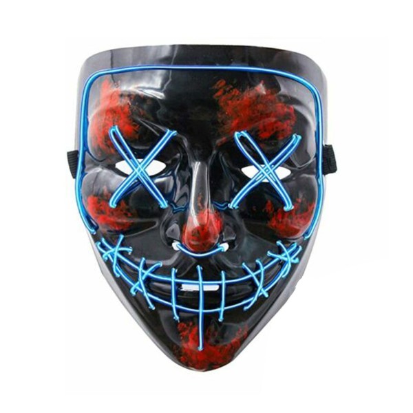 H-alloween Leds Glow Face Cover Men Women Party Scary Light up Face M-ask with 3 Lighting Modes