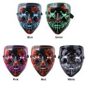 H-alloween Leds Glow Face Cover Men Women Party Scary Light up Face M-ask with 3 Lighting Modes