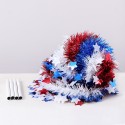 5FT Artificial Tinsel Tree 4th of July Independence Day Tinsel Tree Sequin Star Ornaments Garland Tree for Patriotic Party Decorations