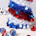 5FT Artificial Tinsel Tree 4th of July Independence Day Tinsel Tree Sequin Star Ornaments Garland Tree for Patriotic Party Decorations