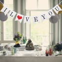 JUST MARRIE Wedding Bunting Banner Hanging Sign Garland Pennant Photo Booth Props for Bridal Shower Wedding Engagement