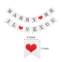 JUST MARRIE Wedding Bunting Banner Hanging Sign Garland Pennant Photo Booth Props for Bridal Shower Wedding Engagement