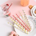 100PCS Degradable Drinking Straws Dot Pattern Disposable Drinking Straws for Home Party Bars Restaurants Cocktail Celebrations