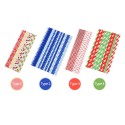 100PCS Degradable Drinking Straws Dot Pattern Disposable Drinking Straws for Home Party Bars Restaurants Cocktail Celebrations