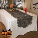 5PCS Halloween Decorations Set Spider Cobweb Tablecloth Table Runner Black Lace Fireplace Scarf Lampshade 36pcs Scary Bat Wall Stickers for Festival Party Zombie Haunted House Props