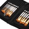 Artist Paint Brush Set 15 different Shapes & Sizes Paintbrushes Wood Handles No Shed Hairs with Free Painting Knife&Sponge For Creative Body Paint Acrylics Oil Painting