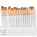 Artist Paint Brush Set 15 different Shapes & Sizes Paintbrushes Wood Handles No Shed Hairs with Free Painting Knife&Sponge For Creative Body Paint Acrylics Oil Painting