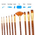 10pcs Paint Brushes Set Kit Artist Paintbrush Multiple Mediums Brushes with Nylon Hair for Artist Acrylic Aquarelle Watercolor Gouache Oil Painting for Great Art Drawing Supplies