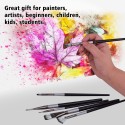 15pcs/set Artist Paint Brushes Set with Scraper Sponge Ball Carrying Case Professional Drawing Paintbrush Nylon Hair Wooden Handle for Artists Adults Students Beginners Art Supplies for Watercolor Acrylic Oil Gouache Face Body Painting