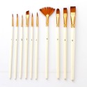 10pcs Paint Brushes Set Kit Multiple Mediums Brushes with Nylon Hair for Artist Acrylic Aquarelle Gouache Watercolor Oil Painting for Great Art Drawing Supplies