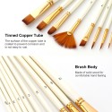 10pcs Paint Brushes Set Kit Multiple Mediums Brushes with Nylon Hair for Artist Acrylic Aquarelle Gouache Watercolor Oil Painting for Great Art Drawing Supplies