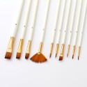 10pcs Paint Brushes Set Kit Multiple Mediums Brushes with Nylon Hair for Artist Acrylic Aquarelle Gouache Watercolor Oil Painting for Great Art Drawing Supplies