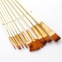 10pcs Paint Brushes Set Kit Multiple Mediums Brushes with Nylon Hair for Artist Acrylic Aquarelle Gouache Watercolor Oil Painting for Great Art Drawing Supplies