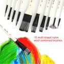 10pcs Paint Brushes Set Kit Multiple Mediums Brushes with Nylon Hair Carry Bag for Artist Acrylic Aquarelle Watercolor Gouache Oil Painting for Great Art Drawing Supplies