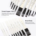 10pcs Paint Brushes Set Kit Multiple Mediums Brushes with Nylon Hair Carry Bag for Artist Acrylic Aquarelle Watercolor Gouache Oil Painting for Great Art Drawing Supplies