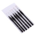 Detail Paint Brushes Set 6pcs Professional Miniature Fine Artist Painting Brushes Nylon Hair Ergonomic Wooden Handle Art Paintbrush for Acrylic Oil Watercolor Nail Face Craft Rock Model Painting