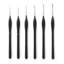 Detail Paint Brushes Set 6pcs Professional Miniature Fine Artist Painting Brushes Nylon Hair Ergonomic Wooden Handle Art Paintbrush for Acrylic Oil Watercolor Nail Face Craft Rock Model Painting