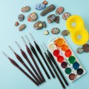 Detail Paint Brushes Set 6pcs Professional Miniature Fine Artist Painting Brushes Nylon Hair Ergonomic Wooden Handle Art Paintbrush for Acrylic Oil Watercolor Nail Face Craft Rock Model Painting