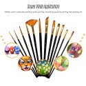 12pcs Paint Brushes Set Kit Artist Paintbrush Multiple Mediums Brushes with Nylon Hair for Artist Acrylic Aquarelle Watercolor Gouache Oil Painting for Great Art Drawing Supplies