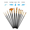 12pcs Paint Brushes Set Kit Artist Paintbrush Multiple Mediums Brushes with Nylon Hair for Artist Acrylic Aquarelle Watercolor Gouache Oil Painting for Great Art Drawing Supplies