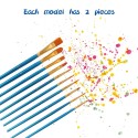 26pcs Paint Brushes Set Kit 20pcs Artist Paintbrush with 6pcs Palettes Multiple Mediums Brushes with Nylon Hair for Acrylic Aquarelle Watercolor Gouache Oil Painting for Great Art Drawing Supplies