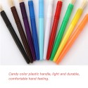 10pcs Round Tip Colorful Paint Brushes Set Bristle Hair Chubby Plastic Handle Paintbrush Easy to Clean Art Supplies Gift for Children Adults Drawing Painting