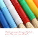 10pcs Round Tip Colorful Paint Brushes Set Bristle Hair Chubby Plastic Handle Paintbrush Easy to Clean Art Supplies Gift for Children Adults Drawing Painting