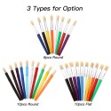 10pcs Round Tip Colorful Paint Brushes Set Bristle Hair Chubby Plastic Handle Paintbrush Easy to Clean Art Supplies Gift for Children Adults Drawing Painting