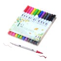 12 Colors Dual Tips Brush Pens Art Markers Brush and Fine Point Colored Pen for Children Adults Artists Drawing Coloring Books Calligraphy Writing Journaling Planner Hand Lettering