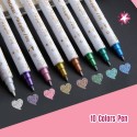 10 Colors Highlighters Set Double Tipped Colored Pens Felt Tip Marker Pens Assorted Colors for Teachers and Students Notes Taking Reading Painting Artists Sketching