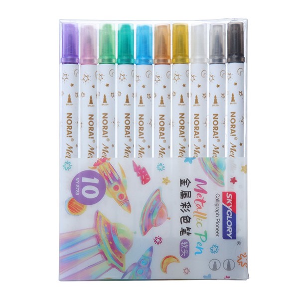10 Colors Highlighters Set Double Tipped Colored Pens Felt Tip Marker Pens Assorted Colors for Teachers and Students Notes Taking Reading Painting Artists Sketching