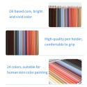 H&B 24 Colors Pencils Set Art Supplies Character Skin Tone Oily Colored Pencil Portrait Drawing Tool Great Gift for Adults Students Beginners And Artists