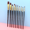 10pcs Professional Artist Paint Brushes Set Nylon Hair Delicate Wooden Handle Paintbrushes Art Supplies Gift for Children Adults Beginners for Acrylic Oil Watercolor Gouache Nail Body Face Miniature Detail Rock Painting