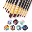 10pcs Professional Artist Paint Brushes Set Nylon Hair Delicate Wooden Handle Paintbrushes Art Supplies Gift for Children Adults Beginners for Acrylic Oil Watercolor Gouache Nail Body Face Miniature Detail Rock Painting