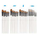 24pcs Draw Paint Brushes Set Kit Artist Paintbrush Round Brushes with Nylon Hair for Artist Acrylic Aquarelle Watercolor Gouache Face Painting for Great Art Drawing Supplies for Painter Students