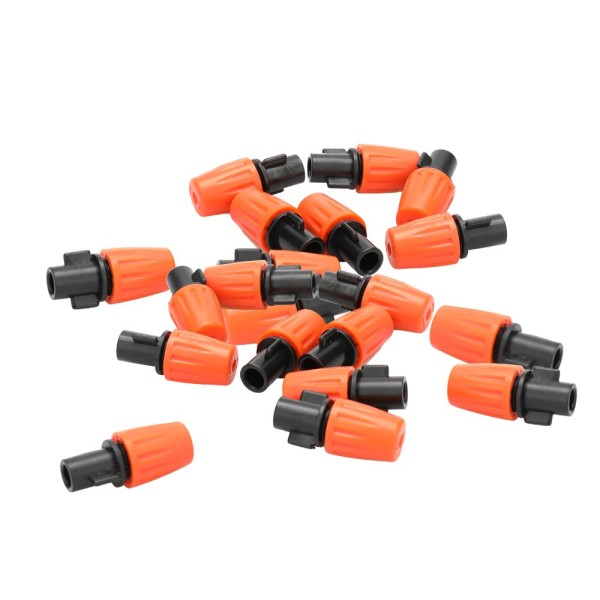 30pcs Small Size Plastic Adjustable Sprayer Nozzles Garden Water Cooling Spray Sprinkler Nozzle Drip Irrigation Pipe Equipment with Hose Connector