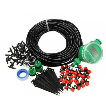 82ft Drip Irrigation System Plant Timer Automatic Garden Watering Hose Spray Kit