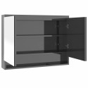 Bathroom Mirror Cabinet 80x15x60 cm MDF Shining Grey