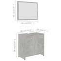 Bathroom Furniture Set Concrete Grey Chipboard