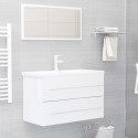 2 Piece Bathroom Furniture Set High Gloss White Chipboard